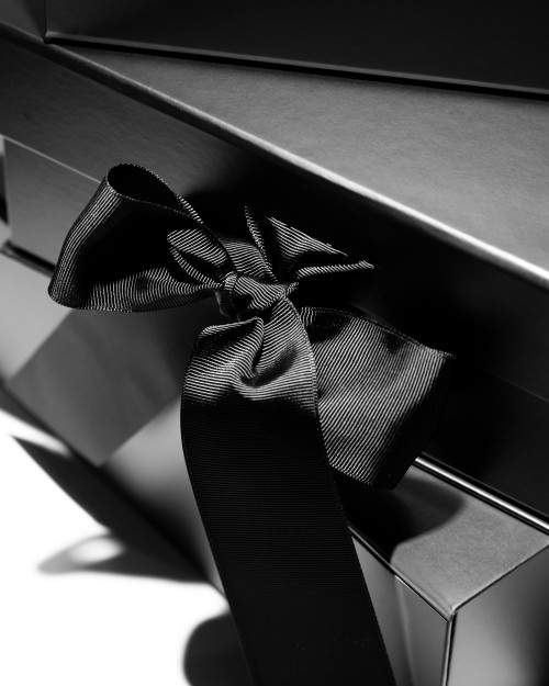 Pudełko średnie z kokardą - czarne